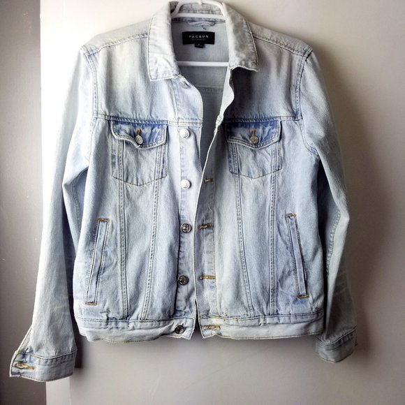Pacsun Light Wash Denim Jacket Mens S 